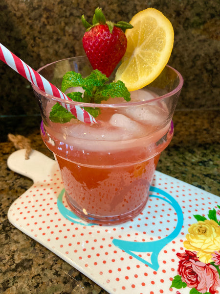 Homemade strawberry and mint lemonade