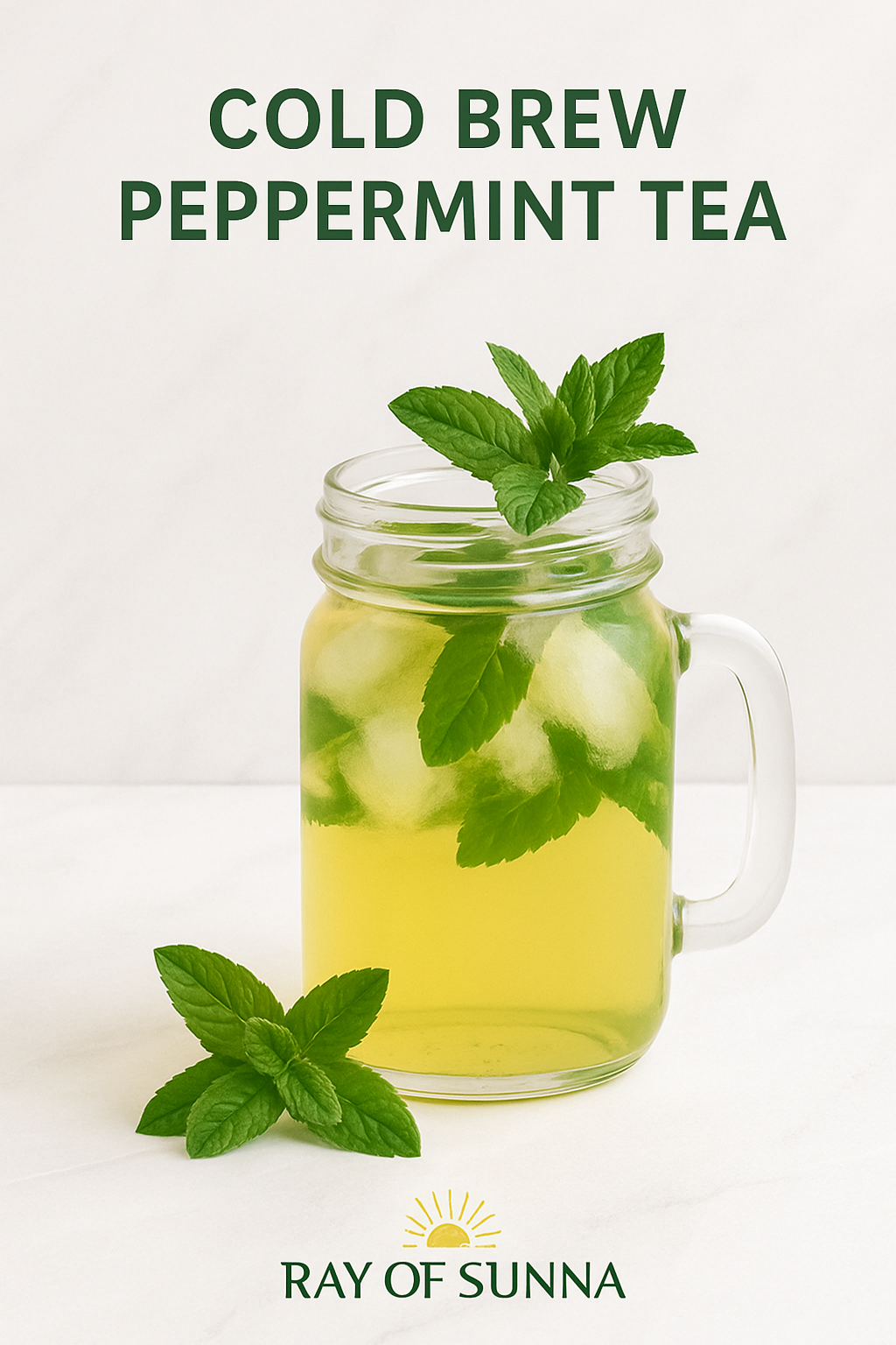 E-printable Cold Brew Peppermint Tea Recipe Card