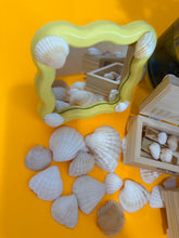 Load image into Gallery viewer, Yellow Wavy-edged Seashell Frame Mirror
