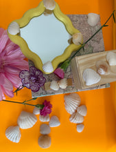 Load image into Gallery viewer, Yellow Wavy-edged Seashell Frame Mirror
